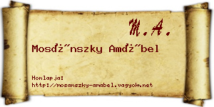 Mosánszky Amábel névjegykártya